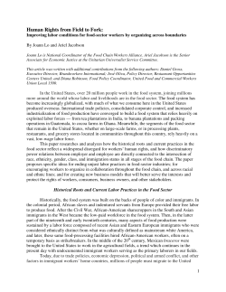 Human Rights from Field to Fork - Unitarian Universalist Service