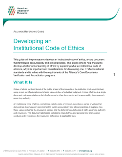 Developing an Institutional Code of Ethics
