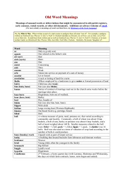 Old Word Meanings - Isle of Coll Genealogy