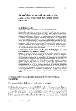 Society`s interaction with the water cycle: a