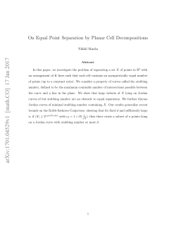 On Equal Point Separation by Planar Cell