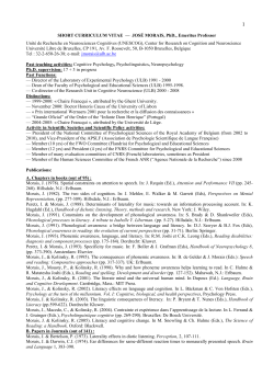 SHORT CURRICULUM VITAE &mdash; JOS&Eacute; MORAIS, PhD