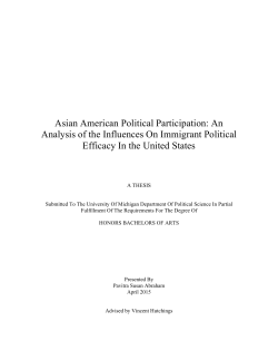 Asian American Political Participation: An Analysis of