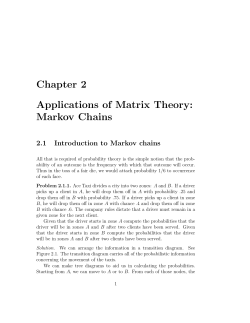Chapter 2 Applications of Matrix Theory: Markov Chains