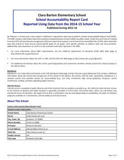 Clara Barton Elementary School School Accountability Report Card