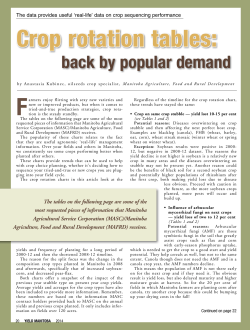 Crop rotation tables: - Manitoba Agricultural Services Corporation