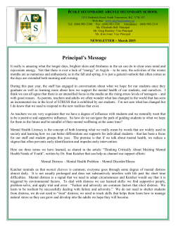 Principal`s Message - North Vancouver School District