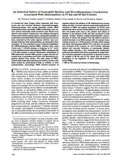 An Inherited Defect of Neutrophil Motility and