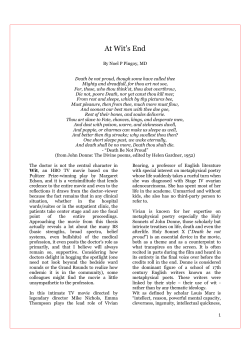 At Wit`s End - Philippine Cancer Society