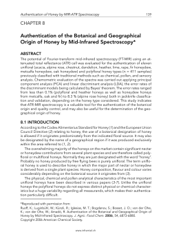 Authentication of the Botanical and Geographical Origin of Honey by