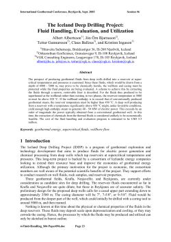Fluid Handling, Evaluation, and Utilization