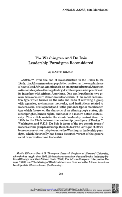 The Washington and Du Bois Leadership Paradigms