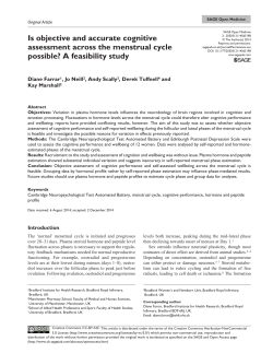 Is objective and accurate cognitive assessment across the menstrual