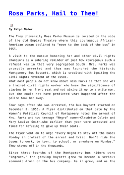 Rosa Parks, Hail to Thee!