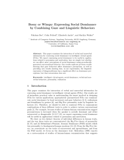 Bossy or Wimpy: Expressing Social Dominance by Combining Gaze