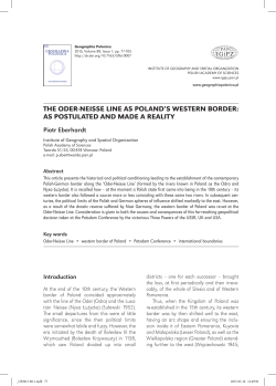 The Oder-Neisse Line as Poland`s western border: As postulated