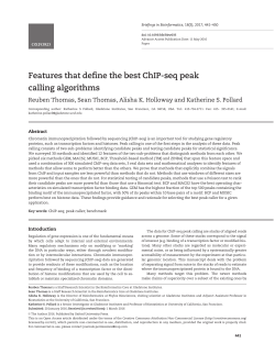 Features that define the best ChIP-seq peak