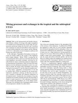 Mixing processes and exchanges in the tropical and the subtropical