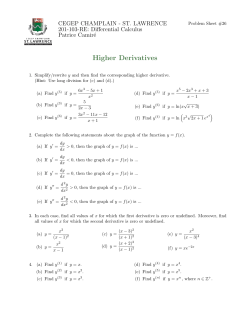 Higher Derivatives - SLC Home Page - Cegep Champlain