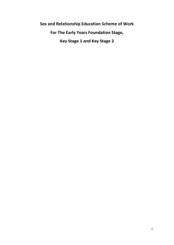 Sex and Relationship Education Scheme of Work For The Early