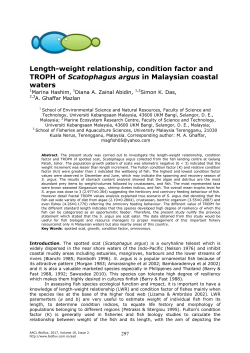 Length-weight relationship, condition factor and TROPH of