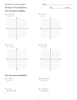 Solve System Of Equations Review