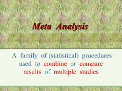 Meta Analysis Meta Analysis