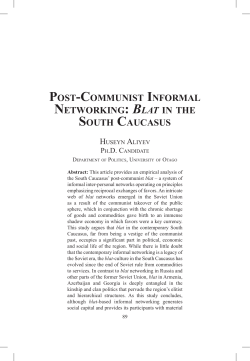 post-communist informal networking: blat in the south caucasus