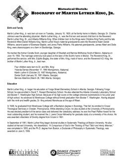 BIOGRAPHY OF MARTIN LUTHER KING
