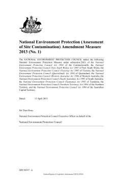 National Environment Protection (Assessment of Site Contamination