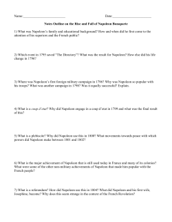 Note Outline on the Rise and Fall of Napoleon