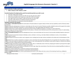 English/Language Arts Resource Document