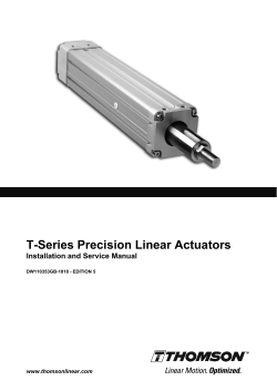 T-Series Precision Linear Actuators Installation