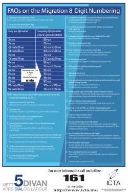 FAQs on the Migration 8-Digit Numbering