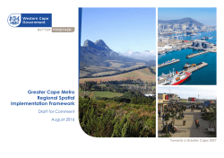 Greater Cape Metro Regional Spatial Implementation Framework