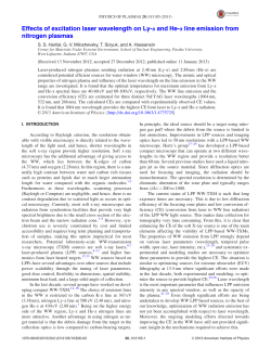 Effects of excitation laser wavelength on Ly-a and He