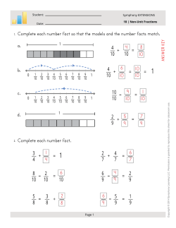 4 10 + = 10 Complete each number fact so that the models and the