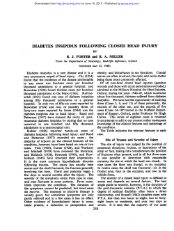 diabetes insipidus following closed head injury