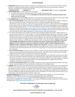 Protein Modeling - Science Olympiad