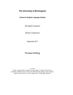 Process Writing - University of Birmingham