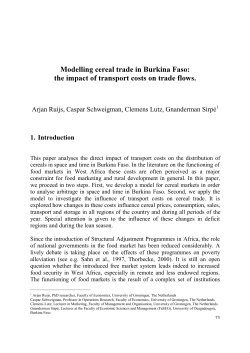 Modelling cereal trade in Burkina Faso: the impact of transport costs