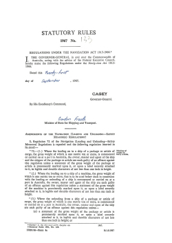 statutory rules - Federal Register of Legislation