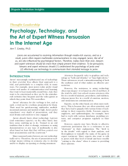 Psychology, Technology, and the Art of Expert Witness Persuasion