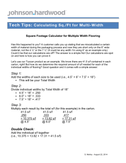 Calculating square/feet for mulitple width flooring