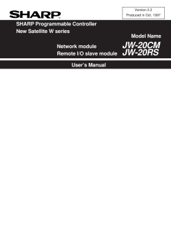 JW-20CM/20RS User`s Manual
