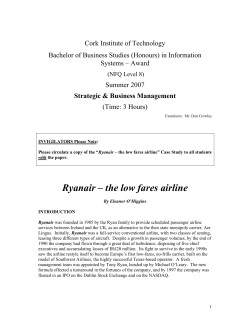 Ryanair &ndash; the low fares airline