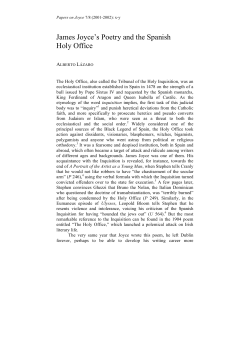 James Joyce`s Poetry and the Spanish Holy Office.