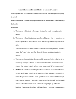 General Response Protocol Lesson Shelter In Grade 2