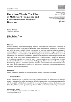More than Words: The Effect of Multi-word Frequency