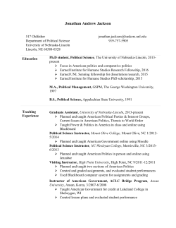 Jonathan Andrew Jackson - Department of Political Science